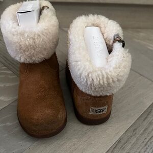 UGG Kids Tan Boots with Cream Lining
